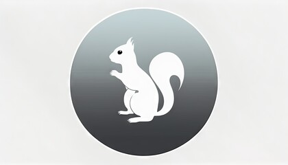  a squirrel sitting on its hind legs in front of a gray oval with a white outline on the bottom of it and a gray background.  Generative AI