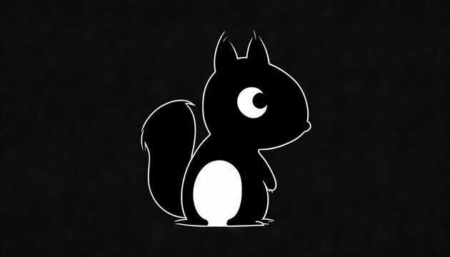  a black and white picture of a squirrel on a black background with the letter c in the middle of the image and the letter c in the middle of the image.  Generative AI