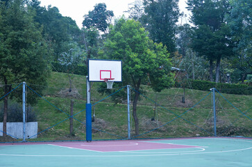 Basketball court in the park..