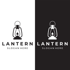Lantern lamp logo template, street lamp,vintage fire lantern.Logo for business, restaurant.