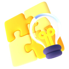 Illuminating Solutions Creative Puzzle Concept 3d icon