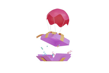 Parachute Gift 3D Illustration