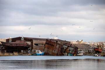 old ship ran aground in Ukraine