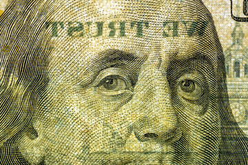 One hundred American dollars close up