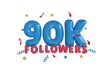 90K Follower 3D Illustration