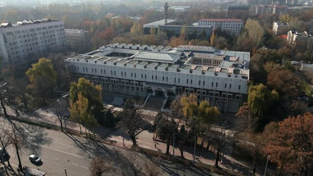Bishkek national library drone footage. High-quality 4k footage