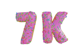 7K Follower Donut 3D Illustration