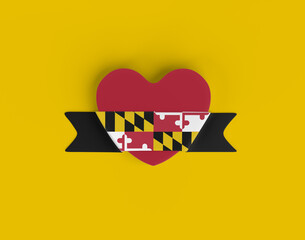 Maryland Flag Heart Banner