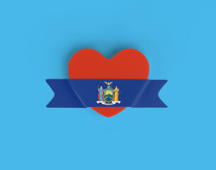 New York Flag Heart Banner