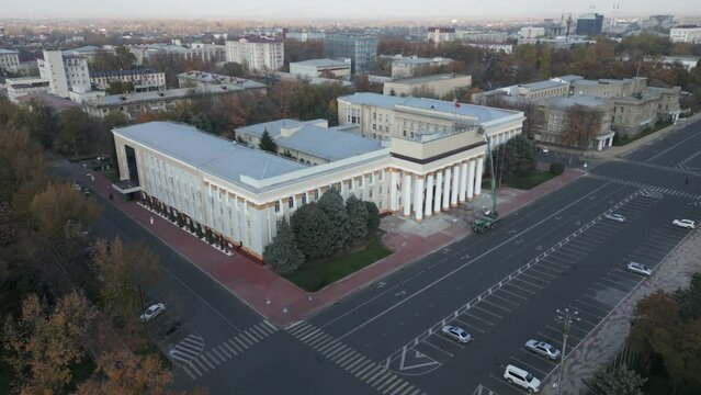 Government House Bishkek drone footage. High-quality 4k footage