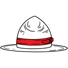 Royal Canadian Mounted Police hat linear illustration
