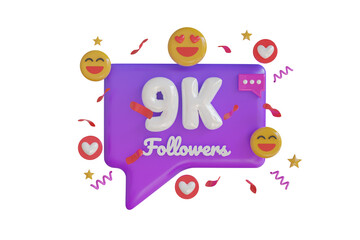9K Follower 3D illustration
