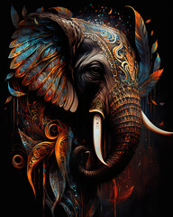 Boho Elephant - AI generated