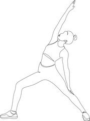 Vector line ballet dancer illustration.