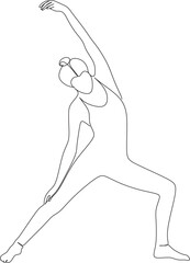 Vector line ballet dancer illustration.