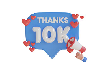 10K Follower 3D illustration