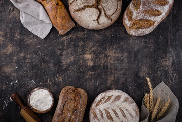 Fresh homemade bread with a crispy crust