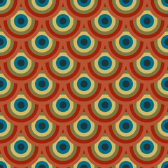 Retro Warm pattern in vintage style of the 60s and 70s 