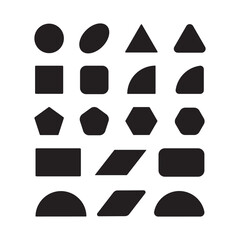 Basic geometric shapes vector illustration icon set isolated
