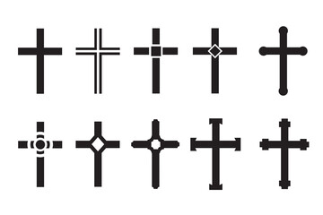 Cross symbol. New collection of Christian crosses.Vector