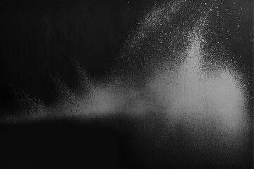 Abstract white powder explosion on black background. white dust spray. Generative AI
