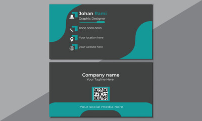 Horizontal layout, Print ready. Business card for business and personal use. Double-sided creative business card vector design template.