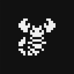 Scorpion pixel art insect icon, bug isolated vector illustration. Element design for stickers, embroidery, mobile app. Video game sprite.