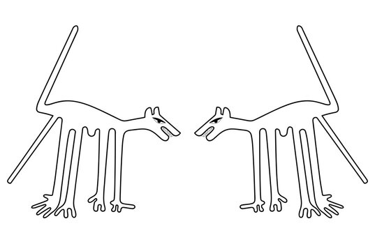 Fight - a paraphrase of the famous geoglyph of the dog from Nazca