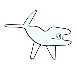 Geoglyph of the killer whale from Nazca on transparent background