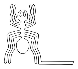 Geoglyph of the spider from Nazca on transparent background