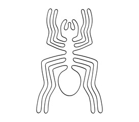 Geoglyph of the spider from Nazca on transparent background