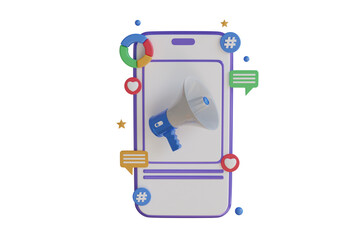 Digital Marketing 3D Illustration