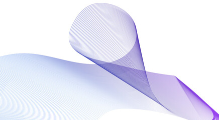 Fototapeta premium Wave line background with smooth shape. A beautiful wavy line on a white background that creates the optical illusion of waves. Horizontal banner template. Abstract futuristic template.