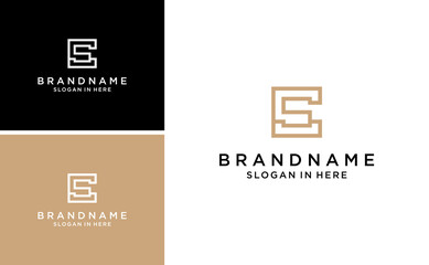 initial CS or SC letter illustration monogram vector logo template 