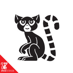 Obraz na płótnie Canvas Lemur vector glyph icon