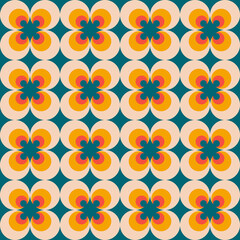 Retro groove pattern with circles in the style of 70 s