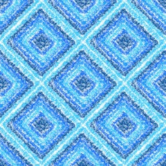 Fototapeta premium Blue rhomb texture seamless pattern