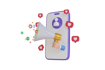 Social Media Marketing 3D iIlustration