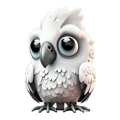 Obraz premium Cute cockatoo cartoon character created using generative AI tools