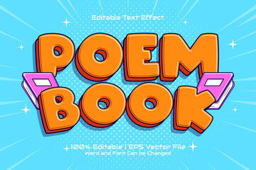 Poem Book Text Effect Editable Cartoon Style