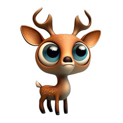 Cute deer cartoon character created using generative AI tools