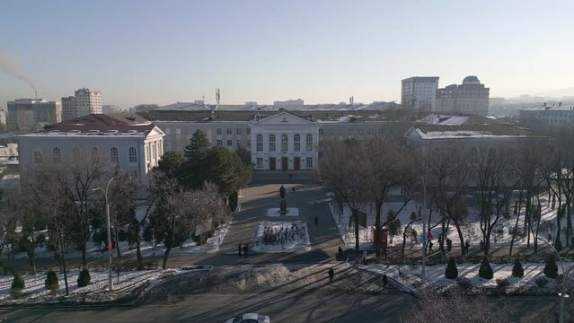 Polytechnic Institute Bishkek Drone footage. High quality 4k footage