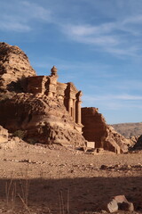 Approaching the Monastery from the desert hiking trail beginning in Little Petra, Petra, Jordan