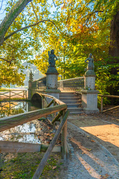 Bridge Mermaids in the park Sempione. Milan, Italy.