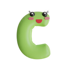 Cute Letter C 3D Alphabet