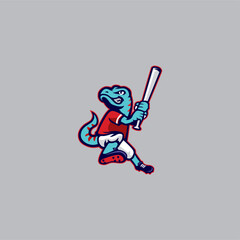 trex baseball player cartoon