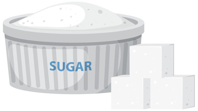 recommend clip art: Bowl of sugar with sugar cubes