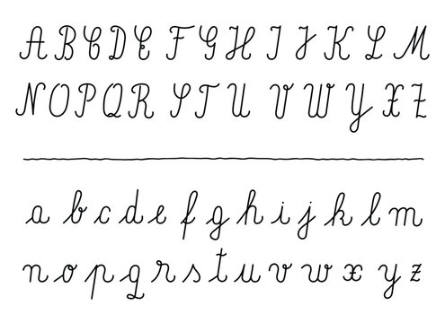 Hand drawn alphabet set vector illustration