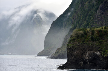 View of the rocks of the island of Madeira