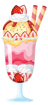 Ice cream sundae served in a glass